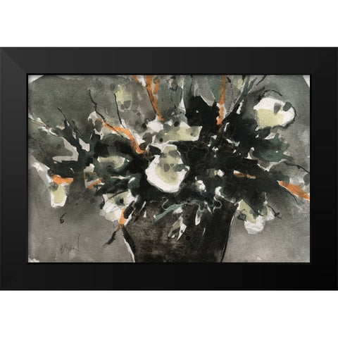Dark Flower Aesthetic  I Black Modern Wood Framed Art Print by Dixon, Samuel