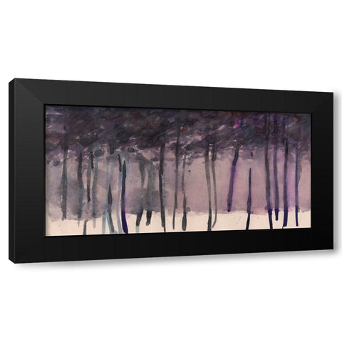 Misty Tree Line II Black Modern Wood Framed Art Print with Double Matting by Dixon, Samuel