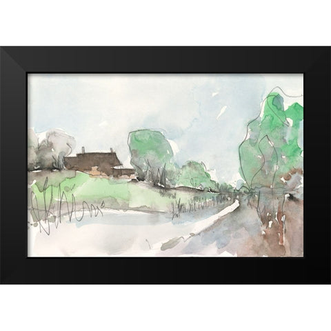 The Landscape Background I Black Modern Wood Framed Art Print by Dixon, Samuel