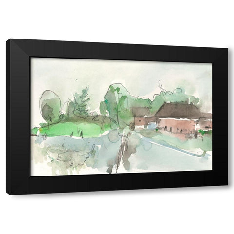 The Landscape Background II Black Modern Wood Framed Art Print by Dixon, Samuel