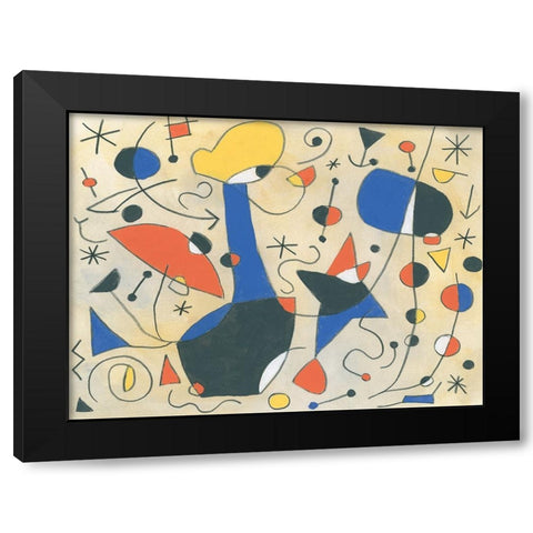 Mapa I Black Modern Wood Framed Art Print with Double Matting by Vess, June Erica