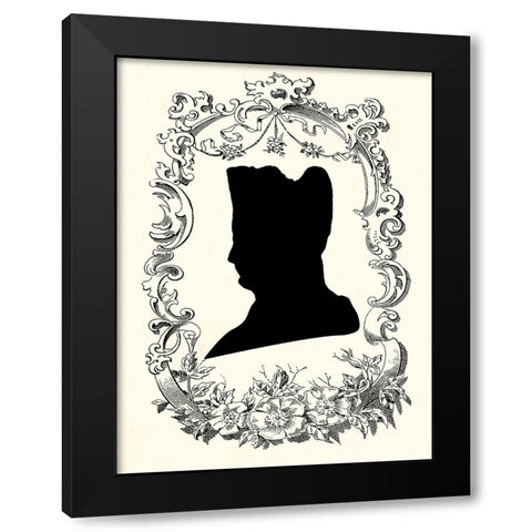 Cameo Silhouette VI Black Modern Wood Framed Art Print with Double Matting by Vision Studio