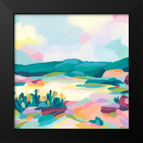 Pink Rock Valley I Black Modern Wood Framed Art Print by Vess, June Erica