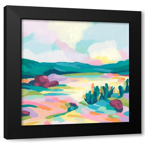 Pink Rock Valley II Black Modern Wood Framed Art Print with Double Matting by Vess, June Erica
