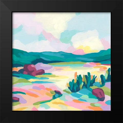 Pink Rock Valley II Black Modern Wood Framed Art Print by Vess, June Erica