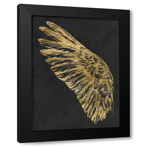 Gilded Wing I Black Modern Wood Framed Art Print by Vision Studio