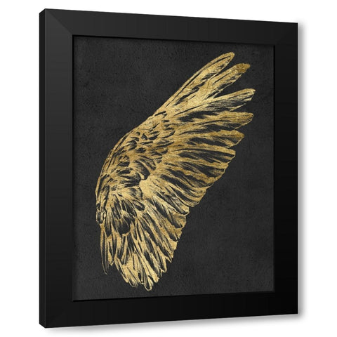 Gilded Wing II Black Modern Wood Framed Art Print by Vision Studio