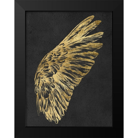 Gilded Wing II Black Modern Wood Framed Art Print by Vision Studio