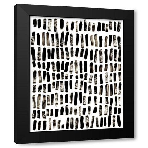 Ink March II Black Modern Wood Framed Art Print with Double Matting by Vess, June Erica