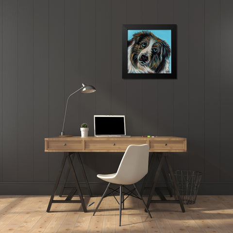 Blue Eyed Dog Black Modern Wood Framed Art Print by Vitaletti, Carolee