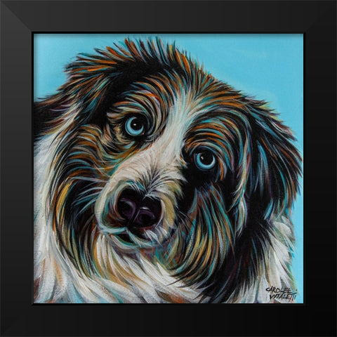 Blue Eyed Dog Black Modern Wood Framed Art Print by Vitaletti, Carolee