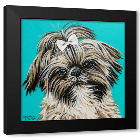 Girly Shih Tzu Black Modern Wood Framed Art Print by Vitaletti, Carolee