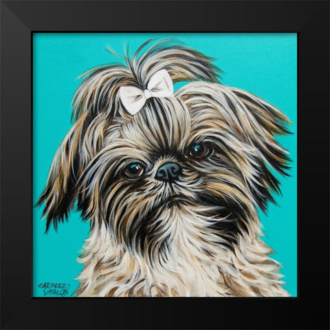 Girly Shih Tzu Black Modern Wood Framed Art Print by Vitaletti, Carolee