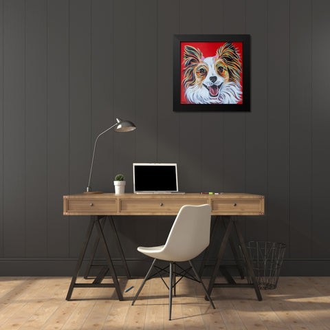 Happy Papillon Black Modern Wood Framed Art Print by Vitaletti, Carolee