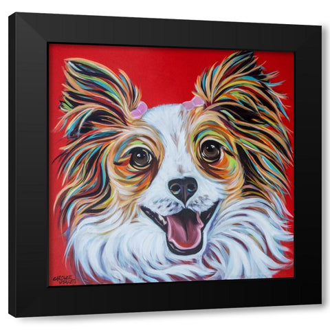 Happy Papillon Black Modern Wood Framed Art Print by Vitaletti, Carolee