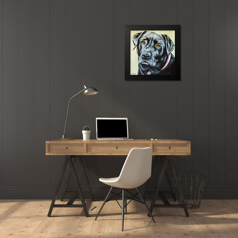 Realistic Black Lab Black Modern Wood Framed Art Print by Vitaletti, Carolee