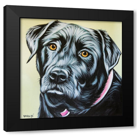 Realistic Black Lab Black Modern Wood Framed Art Print by Vitaletti, Carolee