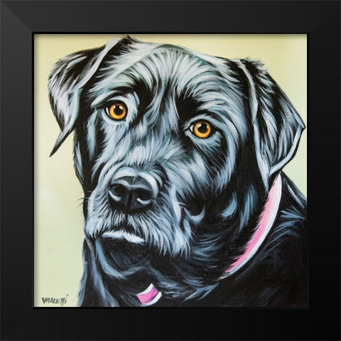 Realistic Black Lab Black Modern Wood Framed Art Print by Vitaletti, Carolee