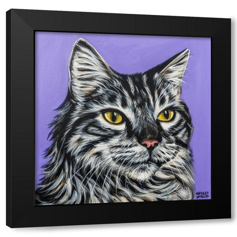 Tough Cat Black Modern Wood Framed Art Print by Vitaletti, Carolee