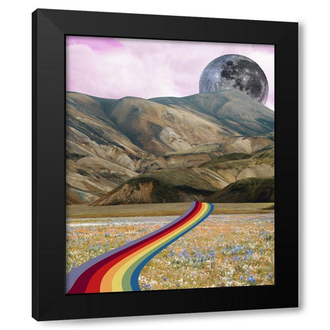 Rainbow Field I Black Modern Wood Framed Art Print with Double Matting by Wang, Melissa