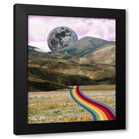 Rainbow Field II Black Modern Wood Framed Art Print with Double Matting by Wang, Melissa