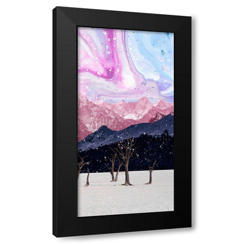 Violet Valleys I Black Modern Wood Framed Art Print with Double Matting by Wang, Melissa