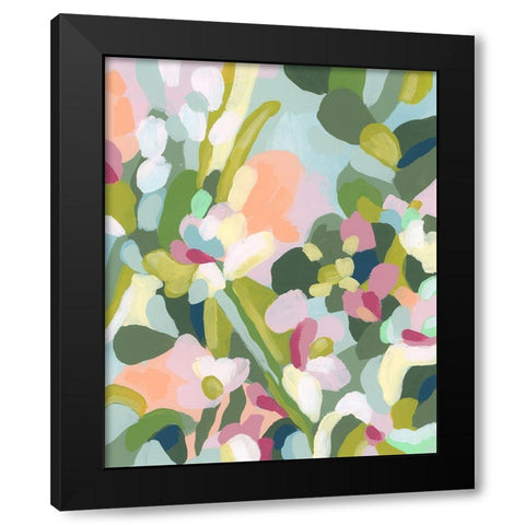 Dew Drop Flowers I Black Modern Wood Framed Art Print with Double Matting by Vess, June Erica