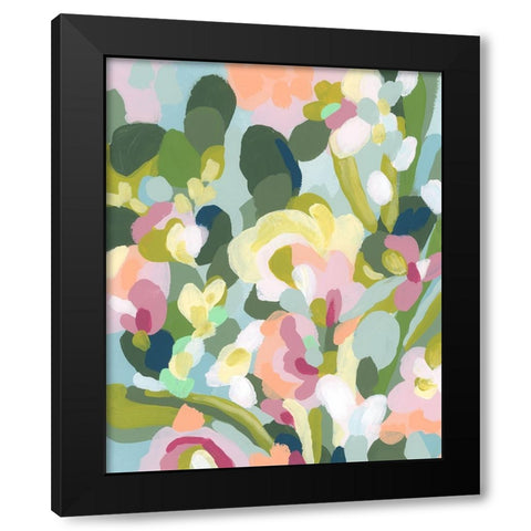 Dew Drop Flowers II Black Modern Wood Framed Art Print by Vess, June Erica