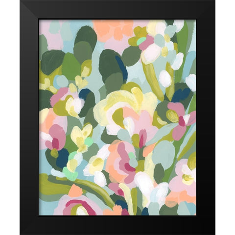 Dew Drop Flowers II Black Modern Wood Framed Art Print by Vess, June Erica