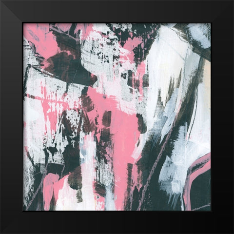 Graffiti Kiss II Black Modern Wood Framed Art Print by Vess, June Erica