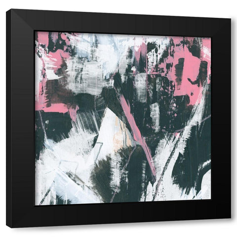 Graffiti Kiss III Black Modern Wood Framed Art Print with Double Matting by Vess, June Erica