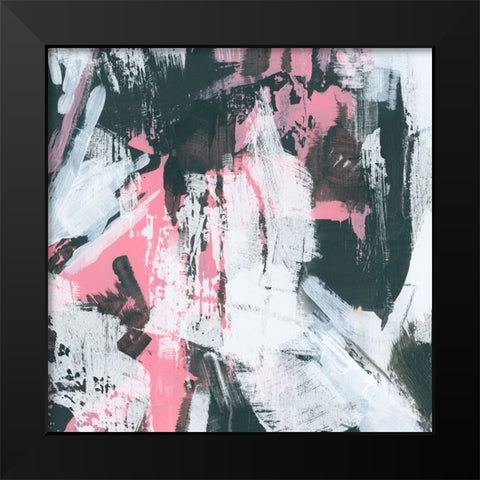 Graffiti Kiss IV Black Modern Wood Framed Art Print by Vess, June Erica