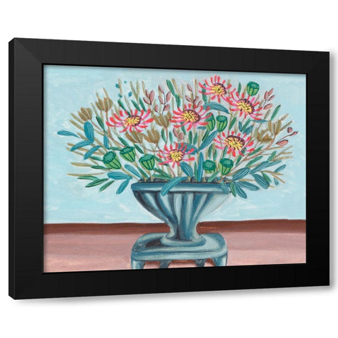 Spring Vase on Pedestal II Black Modern Wood Framed Art Print with Double Matting by Wang, Melissa