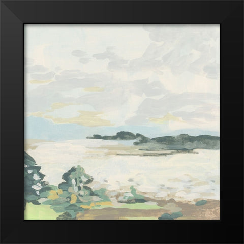 Ivory Lake I Black Modern Wood Framed Art Print by Vess, June Erica