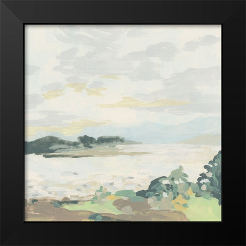 Ivory Lake II Black Modern Wood Framed Art Print by Vess, June Erica