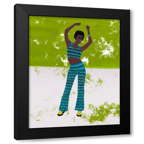 Neon Woman IV Black Modern Wood Framed Art Print with Double Matting by Wang, Melissa