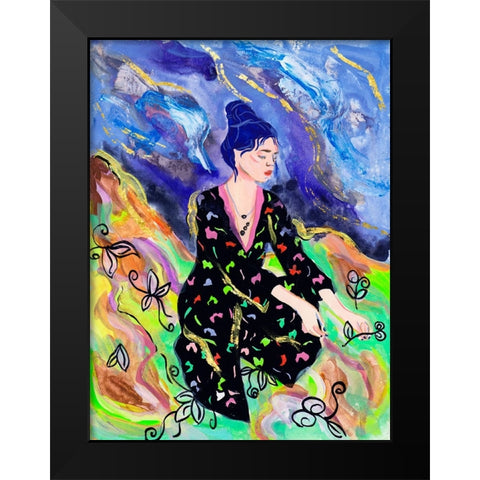 Night Galaxy IV Black Modern Wood Framed Art Print by Wang, Melissa