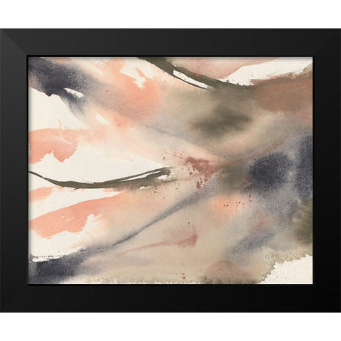 Neutral Fluidity I Black Modern Wood Framed Art Print by Goldberger, Jennifer