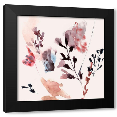 Flower Dreams II Black Modern Wood Framed Art Print with Double Matting by Wang, Melissa