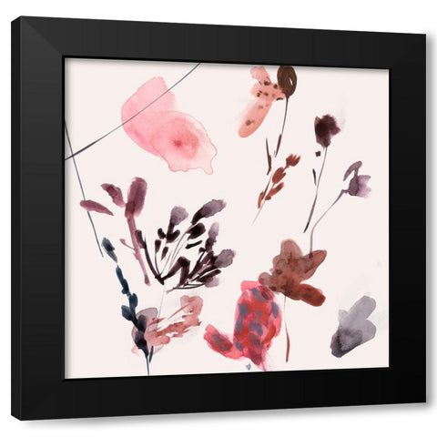 Flower Dreams IV Black Modern Wood Framed Art Print by Wang, Melissa