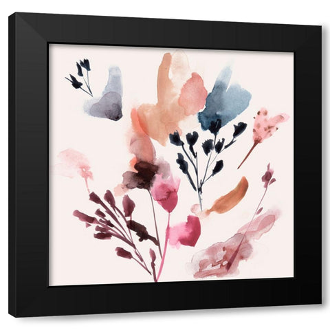 Flower Dreams VII Black Modern Wood Framed Art Print with Double Matting by Wang, Melissa