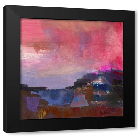 Carmine Skies  I Black Modern Wood Framed Art Print by Quin, Marabeth