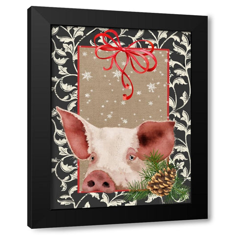 County Christmas Farm II Black Modern Wood Framed Art Print with Double Matting by Reynolds, Jade