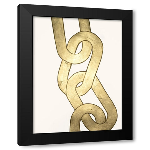 Gold Chains I Black Modern Wood Framed Art Print with Double Matting by Lam, Vanna