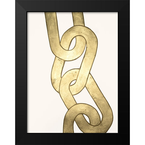 Gold Chains I Black Modern Wood Framed Art Print by Lam, Vanna