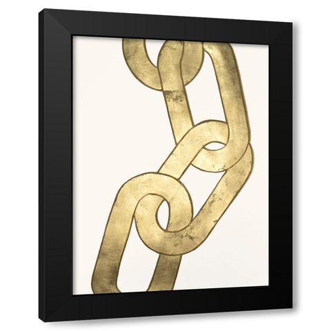Gold Chains II Black Modern Wood Framed Art Print by Lam, Vanna