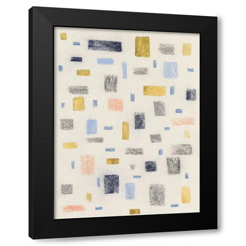 Free Blocks II Black Modern Wood Framed Art Print with Double Matting by Lam, Vanna