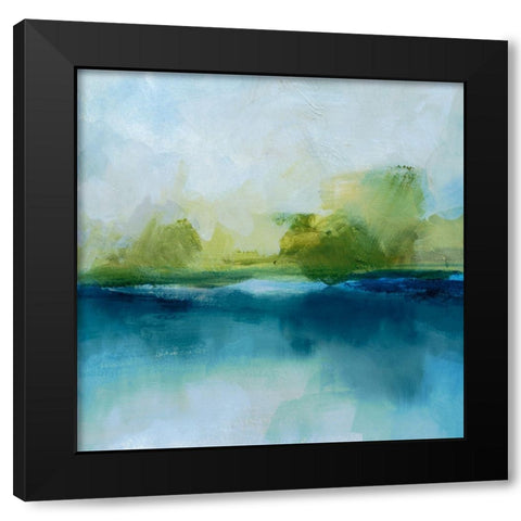 Reflected Lake Horizon II Black Modern Wood Framed Art Print with Double Matting by Barnes, Victoria