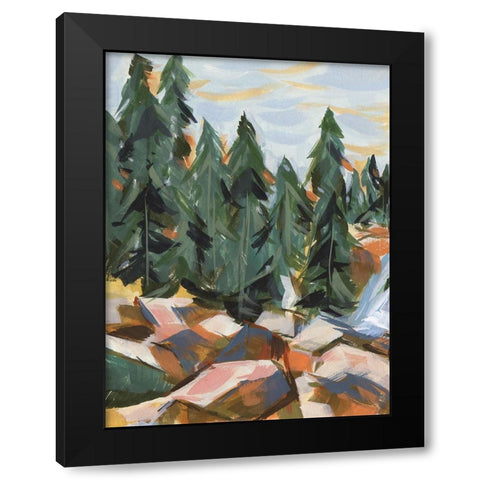 Forest Scape I Black Modern Wood Framed Art Print with Double Matting by Wang, Melissa