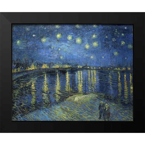 Starry Night Over the Rhone Black Modern Wood Framed Art Print by Van Gogh, Vincent